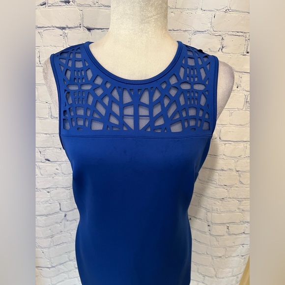 Thalia Sodi ROYAL BLUE Sheath MIDI Dress w/ Cutouts at Neck & Bottom Small - Picture 2 of 7